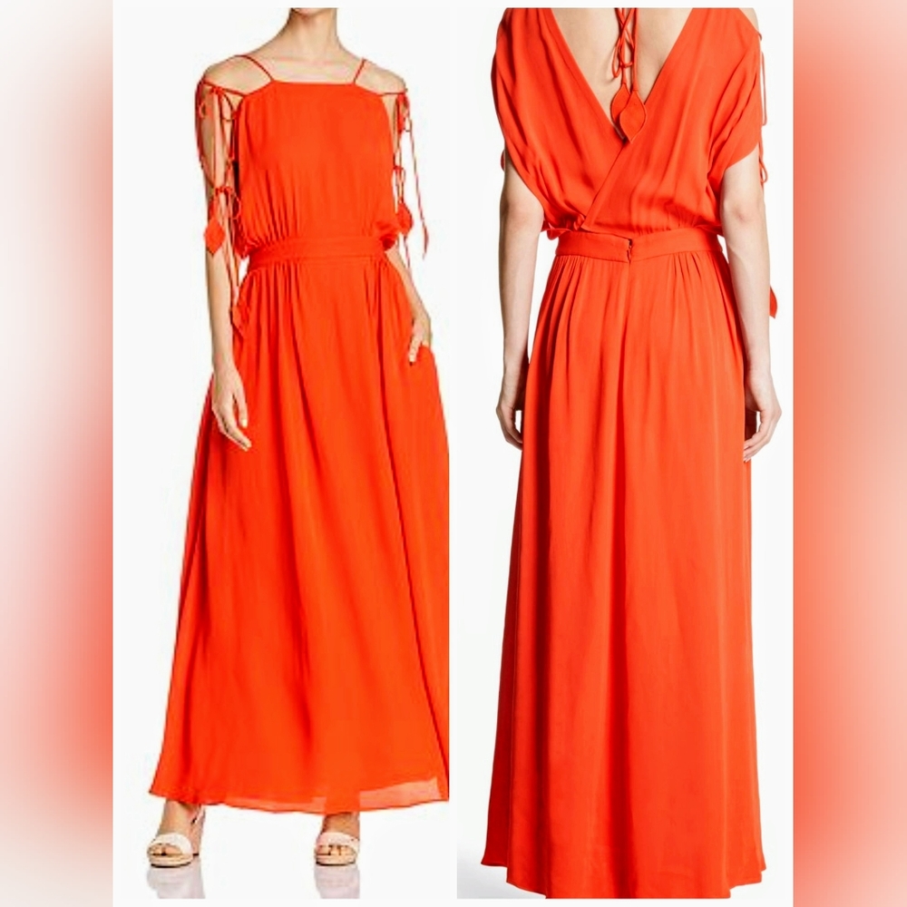 NWT Sz 6 Tory Burch Poppy Red Evalene Maxi Dress